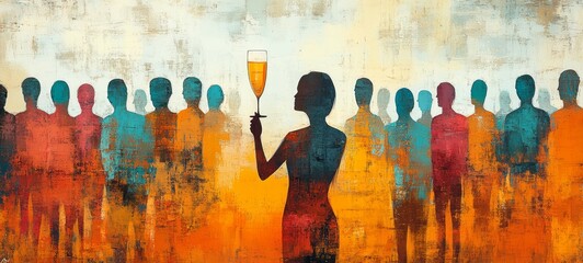 Obraz premium The Empty Celebration, Alcohol Use Disorder