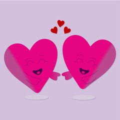 two hearts with background