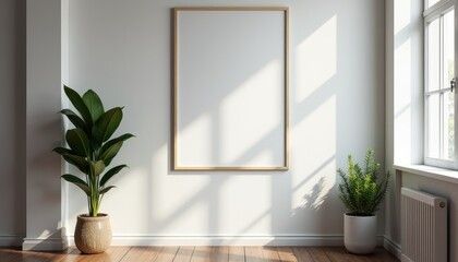 A bare poster on the wall of a professional workspace awaiting innovative design.