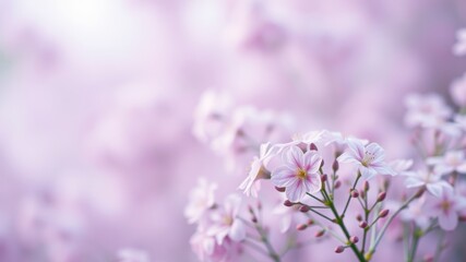 Delicate Pink Blossoms in a Softly Blurred Background of Pastel Hues