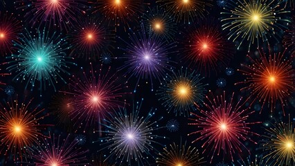 Fototapeta premium Festive xmas firework background. Generative AI