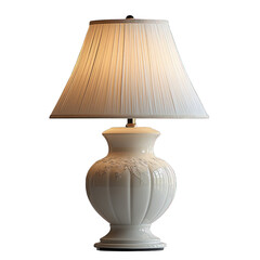 A decorative lamp with a pleated shade for ambient lighting.
