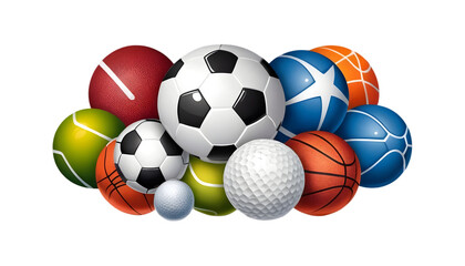 soccer ball and ball on transparent background