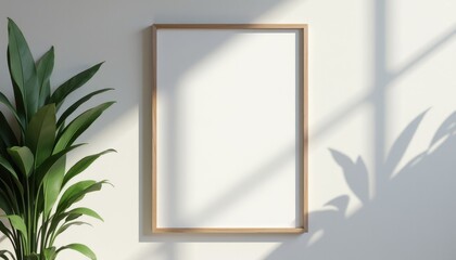 A bare white poster hanging on the wall awaiting creative corporate design.