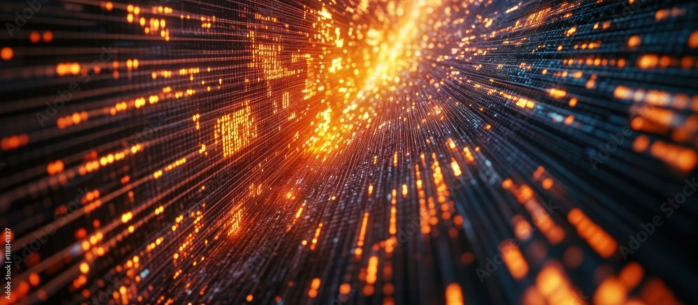 Poster abstract digital data stream.
