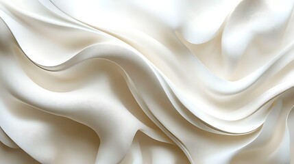 Obraz premium Creamy white fabric texture, soft waves, elegant background, design