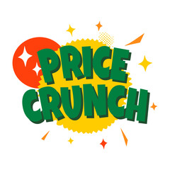 Price crunch typography sticker in flat style 

