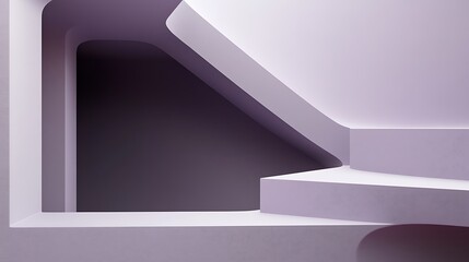 Fototapeta premium Abstract Lavender Architectural Form With Geometric Shapes