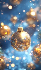 holiday gold glitter blue background,Image clean simple background,generation AI