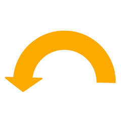 半円カーブの矢印のイラスト