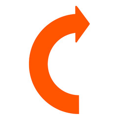 半円カーブの矢印のイラスト