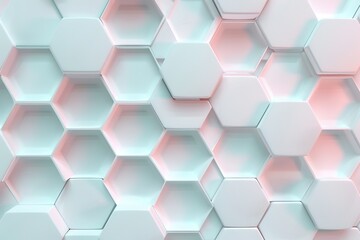 Fototapeta premium modern conceptual background with hexagonal structure. modern conceptual medical science geometry. Light pastel color. Design for science and medical hi tech, mechanical technology concept