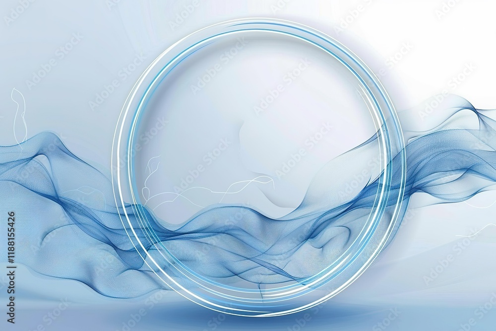 Aufkleber modern conceptual elegant wave blue wave dynamic background design with round banner for design