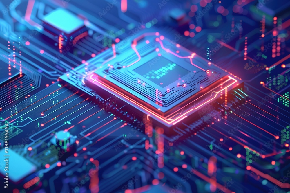 Poster modern conceptual hi tech, mechanical technology cyber security privacy information network concept 