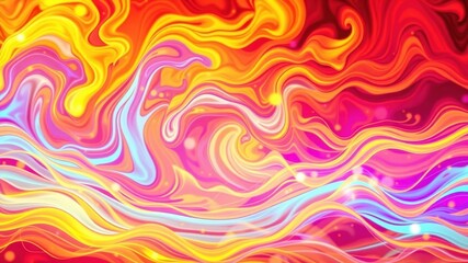 Obraz premium Abstract Swirling Colors A Vibrant Symphony of Yellow, Orange, Pink, and Blue
