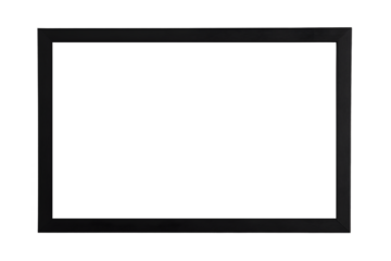 Simple black frame with a thin matte finish, ideal for diplomas, isolated. Isolated on transparent or white background cut out