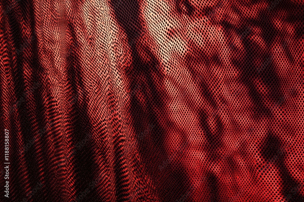 Poster a red screen mesh pattern with a dark grunge vignette.