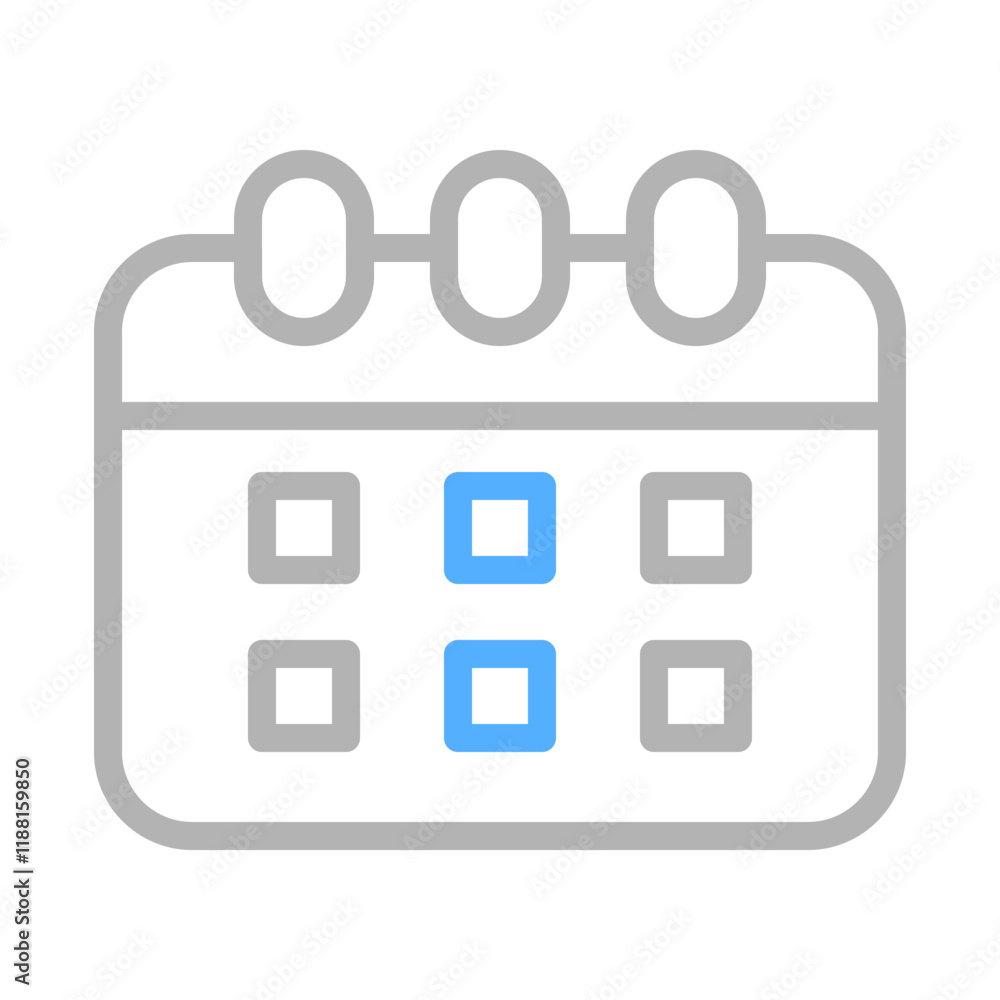 Poster calendar icon with two days highlighted. concept of scheduling, planning, and time management.