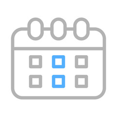 Calendar icon with two days highlighted. Concept of scheduling, planning, and time management.