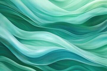 Obraz premium Abstract blue and green wavy background design with calm mood.