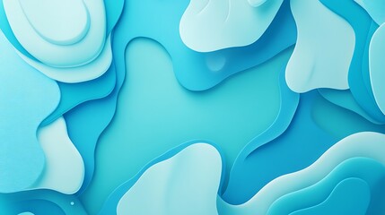 Abstract Blue Wave Papercut Style Design