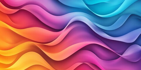 Fototapeta premium A background featuring a blend of multiple colors that creates a gradient effect, complemented by an abstract wavy design throughout.