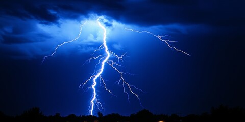 Upward moving branched lightning bolt showcases an example of positive lightning, illustrating the unique features of this lightning phenomenon in a dramatic display of nature s power.