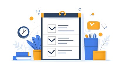 Streamlined office space a creative digital checklist for task management