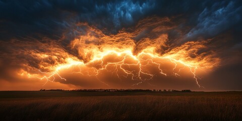 Upward moving branched lightning bolt showcases an example of positive lightning, illustrating the unique features of this lightning phenomenon in a dramatic display of nature s power.