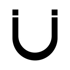 Horseshoe magnet icon. Concept of attraction, force, and polarity.