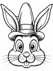 happy easter, easter bunny coloring page. 300dpi printable. vol 1.