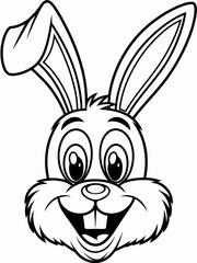 happy easter, easter bunny coloring page. 300dpi printable. vol 1.