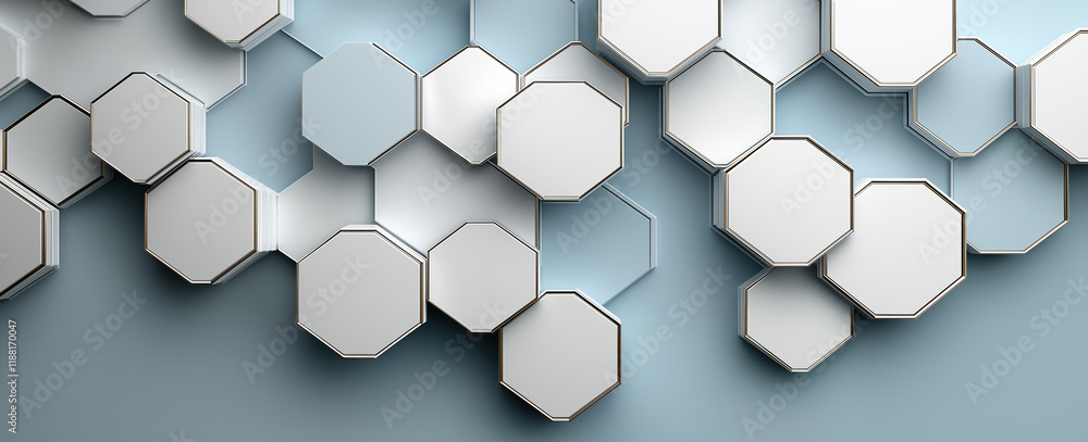 Poster abstract background with hexagons