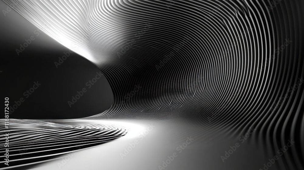Poster a minimalist graphic with clean, curved lines creating an elegant and sleek visual effect