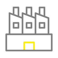 Factory building icon. Concept of industry, manufacturing, and production.