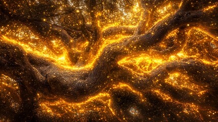 Golden Tree of Lights: A Magical Forest Scene