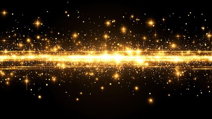 Fototapeta premium Golden Celestial Glow: A Sparkling Cosmic River of Light