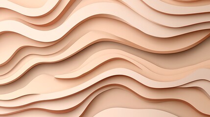 Obraz premium Abstract Beige Waves Curving Layers Design