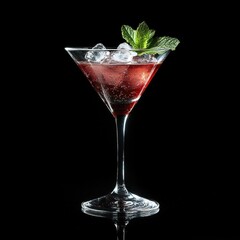 Sipping Elegance AJ French Martini Cocktail Elegant Glass Night Bar Setting Chic Environment Captivating Concept