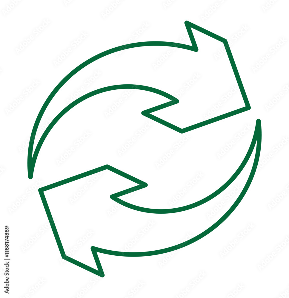 Poster print refresh icon vector. green recycle vector icon symbol. repeat and reload icons set and arrow r