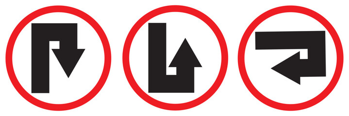 Print u turn arrow icon Outline vector 