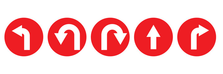 Print u turn arrow icon linear graphics set vector in black © Aquavisionweath6