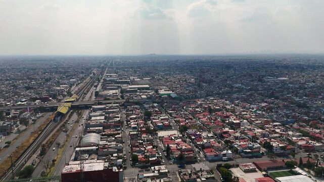 4K aerial video showcasing Ecatepec, Mexico