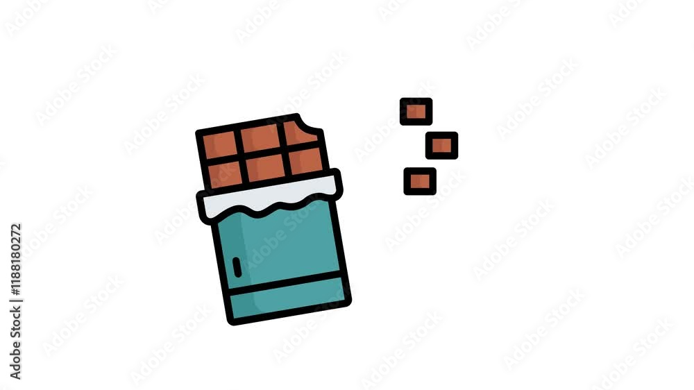 Poster chocolate animated icon. animated icon related to valentine day. suitable for user interface, provid