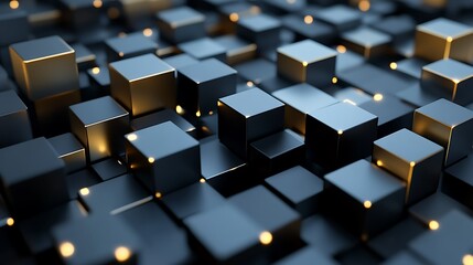 Obraz premium Abstract Dark Cubes Background