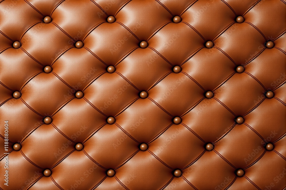 Poster brown tufted leather upholstery pattern background with button accents.
