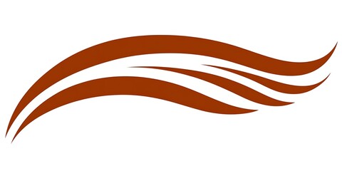 Obraz premium Abstract brown wave design, dynamic flow, white background, graphic element