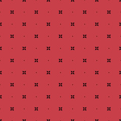 Strawberry red and black colors seamless pattern with abstract mini shapes