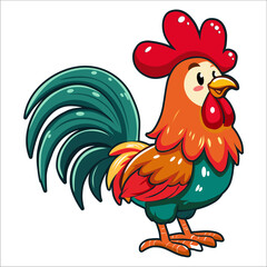 rooster isolated on white