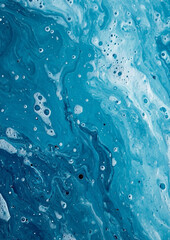 A Captivating Abstract Background Showcasing the Pure Turquoise Texture of Ocean Waves and Gentle Foam, Perfect for Creating Stunning and Serene Vertical Wallpapers. Generative Ai